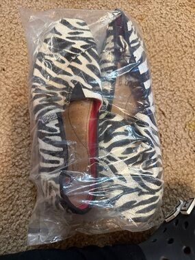 BOBS Zebra Print Slip-On Flats - Black & White